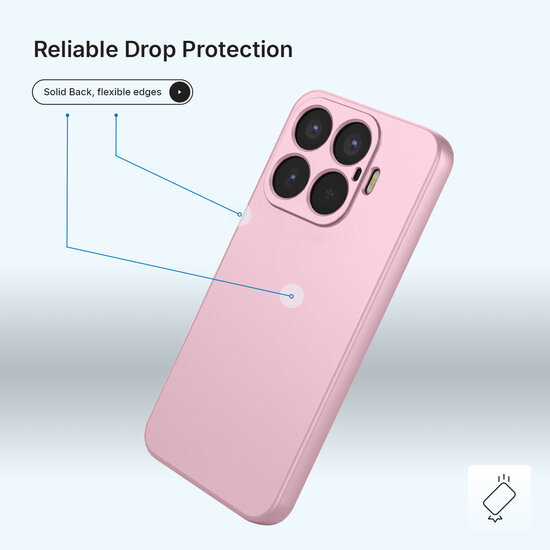 Xiaomi 17T Hoesje - MobyDefend Matte Siliconen Backcover - Licht Roze