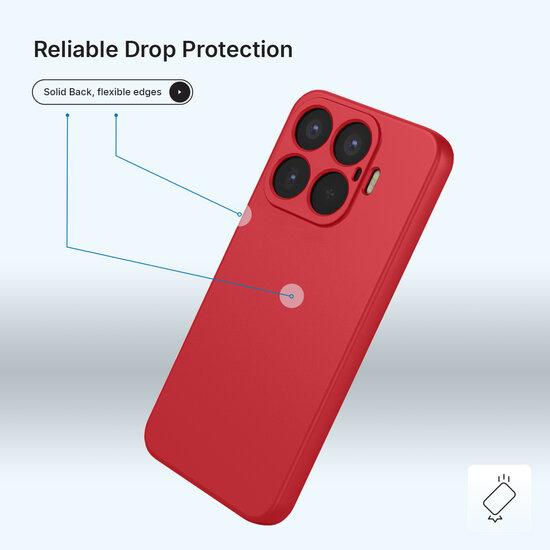 Xiaomi 17T Hoesje - MobyDefend Matte Siliconen Backcover - Framboosrood
