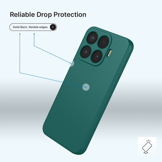 Xiaomi 17T Pro Hoesje - MobyDefend Matte Siliconen Backcover - Groen