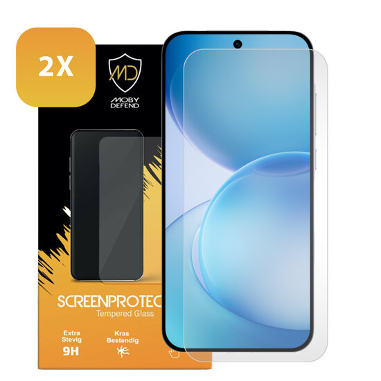 2-Pack Oppo Reno16 F/FS Screenprotectors - MobyDefend Case-Friendly Screensavers - Gehard Glas