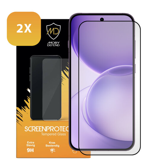 2-Pack Oppo Reno16 Pro Screenprotectors - MobyDefend Screensavers Met Zwarte Randen - Gehard Glas 