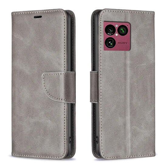 Sony Xperia 1 VIII Hoesje - MobyDefend Wallet Book Case Met Koord - Grijs