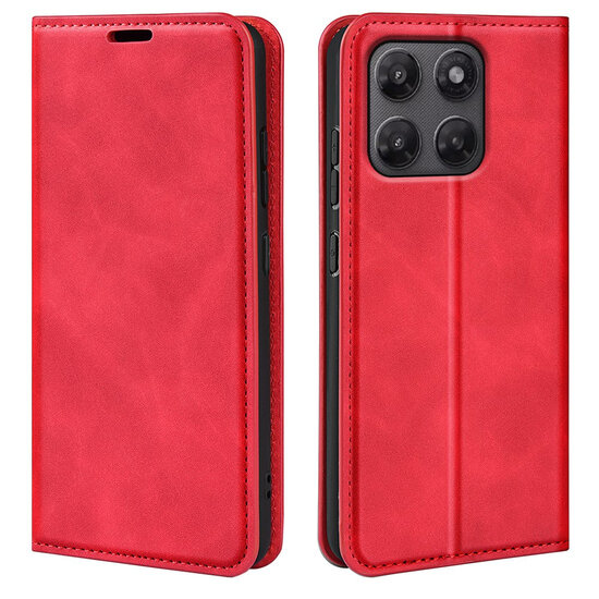 Motorola Moto G37 Power Hoesje - MobyDefend Luxe Wallet Bookcase (Magnetische Sluiting) - Rood