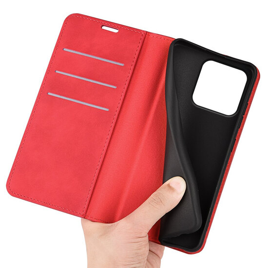 Motorola Moto G37 Power Hoesje - MobyDefend Luxe Wallet Bookcase (Magnetische Sluiting) - Rood