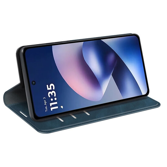 Motorola Moto G37 Power Hoesje - MobyDefend Luxe Wallet Bookcase (Magnetische Sluiting) - Blauw