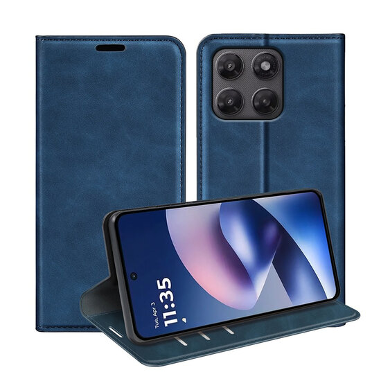 Motorola Moto G37 Power Hoesje - MobyDefend Luxe Wallet Bookcase (Magnetische Sluiting) - Blauw