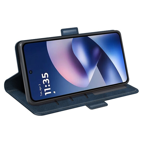 Motorola Moto G37 Power Hoesje - MobyDefend Luxe Wallet Book Case (Sluiting Zijkant) - Blauw