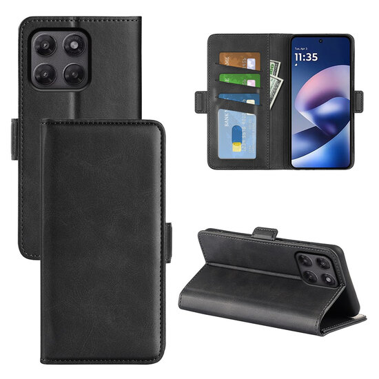 Motorola Moto G37 Power Hoesje - MobyDefend Luxe Wallet Book Case (Sluiting Zijkant) - Zwart