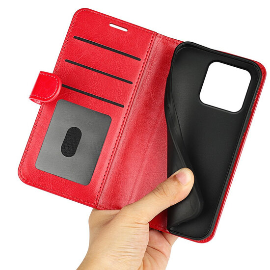 Motorola Moto G37 Power Hoesje - MobyDefend Wallet Book Case (Sluiting Achterkant) - Rood
