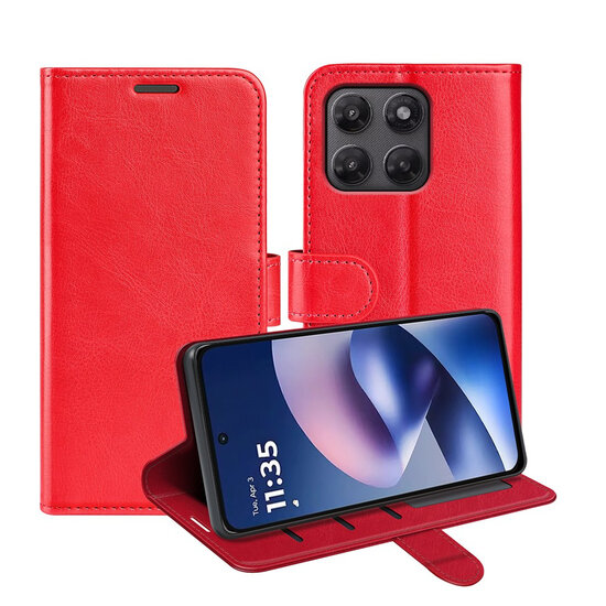 Motorola Moto G37 Power Hoesje - MobyDefend Wallet Book Case (Sluiting Achterkant) - Rood