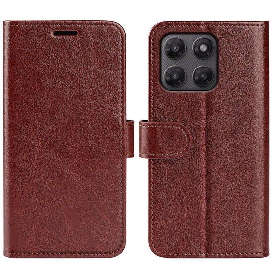 Motorola Moto G37 Power Hoesje - MobyDefend Wallet Book Case (Sluiting Achterkant) - Bruin