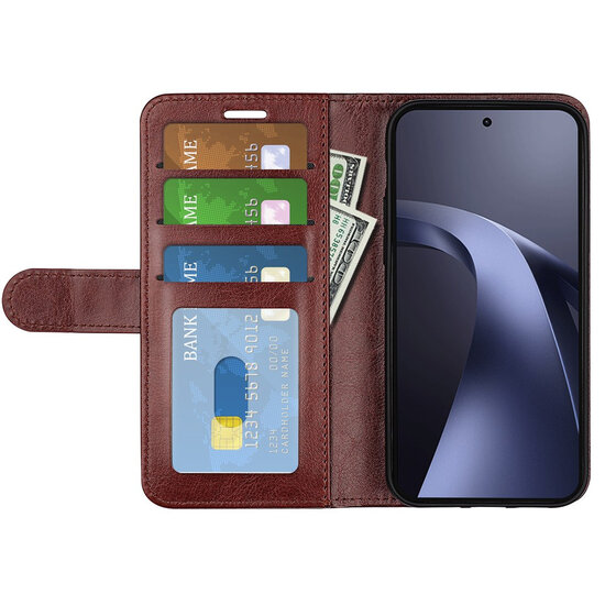 Xiaomi 17T Pro Hoesje - MobyDefend Wallet Book Case (Sluiting Achterkant) - Bruin