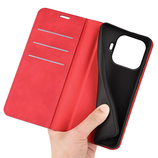 Xiaomi 17T Pro Hoesje - MobyDefend Luxe Wallet Bookcase (Magnetische Sluiting) - Rood