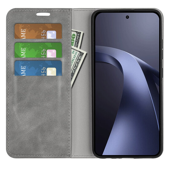 Xiaomi 17T Pro Hoesje - MobyDefend Luxe Wallet Bookcase (Magnetische Sluiting) - Grijs