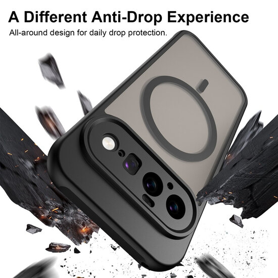 Google Pixel 11 Pro XL Hoesje - MobyDefend MagSafe Case Mat Transparant Met Gekleurde Rand - Groen