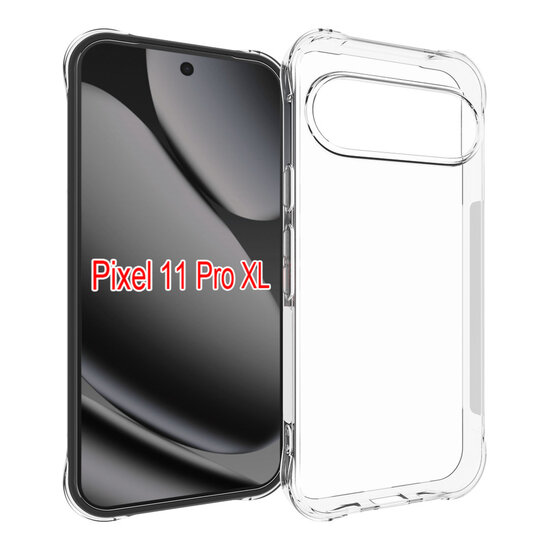 Google Pixel 11 Pro XL Hoesje - MobyDefend Transparante Shockproof TPU Backcover - Verstevigde Hoeken - Volledig Doorzichtig