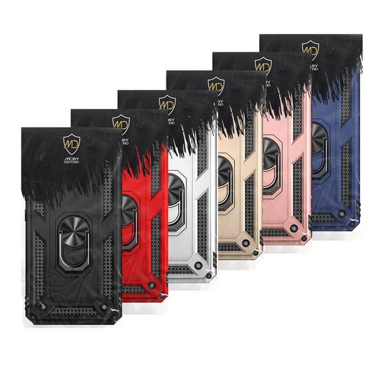 Google Pixel 11 / Pixel 11 Pro Hoesje - MobyDefend Pantsercase Met Draaibare Ring - Rood
