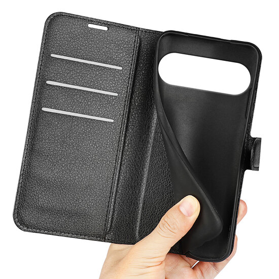 Google Pixel 11 Hoesje - MobyDefend Kunstleren Wallet Book Case (Sluiting Voorkant) - Zwart