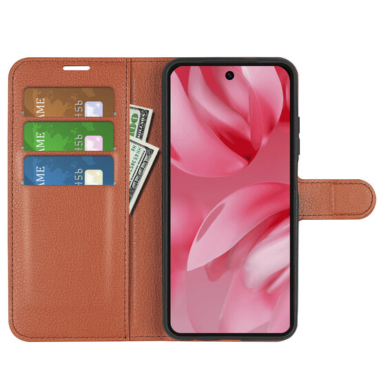 Google Pixel 11 Hoesje - MobyDefend Kunstleren Wallet Book Case (Sluiting Voorkant) - Bruin