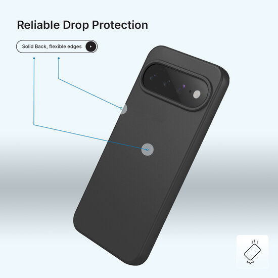 Google Pixel 11 Hoesje - MobyDefend Matte Siliconen Backcover - Zwart