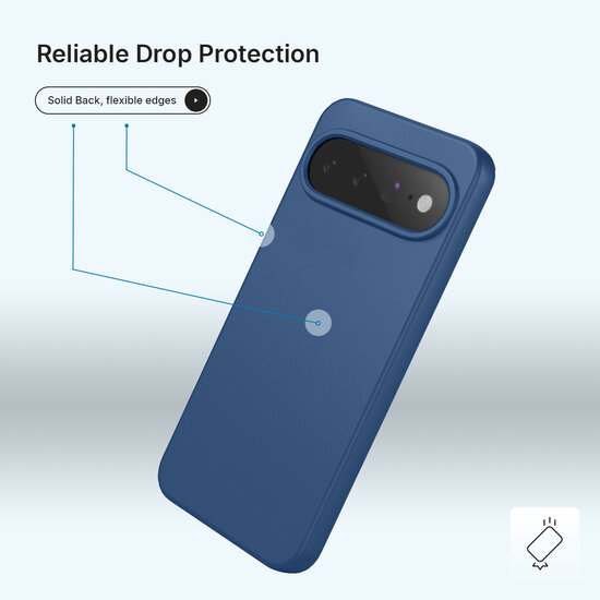 Google Pixel 11 Hoesje - MobyDefend Matte Siliconen Backcover - Blauw