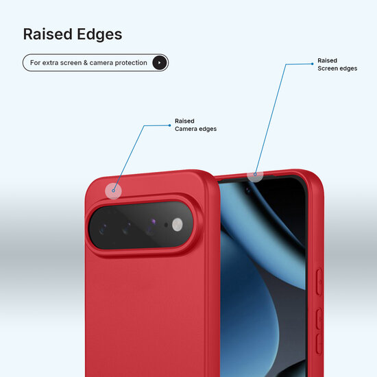 Google Pixel 11 Pro Hoesje - MobyDefend Matte Siliconen Backcover - Framboosrood