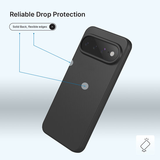 Google Pixel 11 Pro XL Hoesje - MobyDefend Matte Siliconen Backcover - Zwart