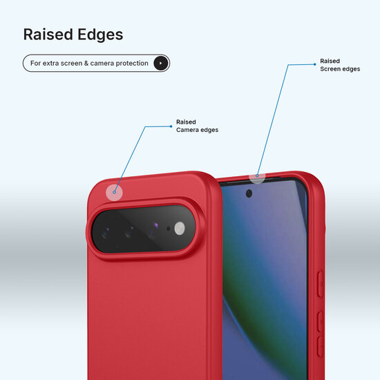 Google Pixel 11 Pro XL Hoesje - MobyDefend Matte Siliconen Backcover - Framboosrood