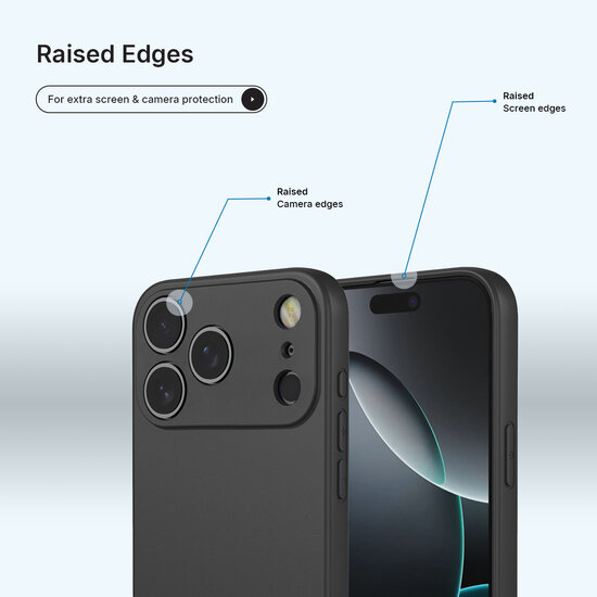 iPhone 18 Pro Hoesje - MobyDefend Matte Siliconen Backcover - Zwart