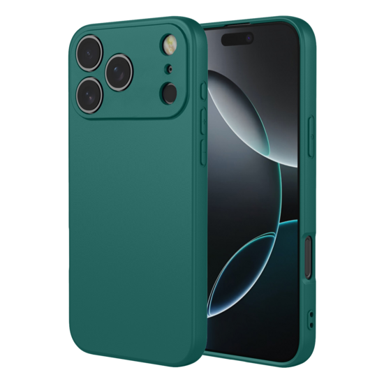 iPhone 18 Pro Hoesje - MobyDefend Matte Siliconen Backcover - Groen