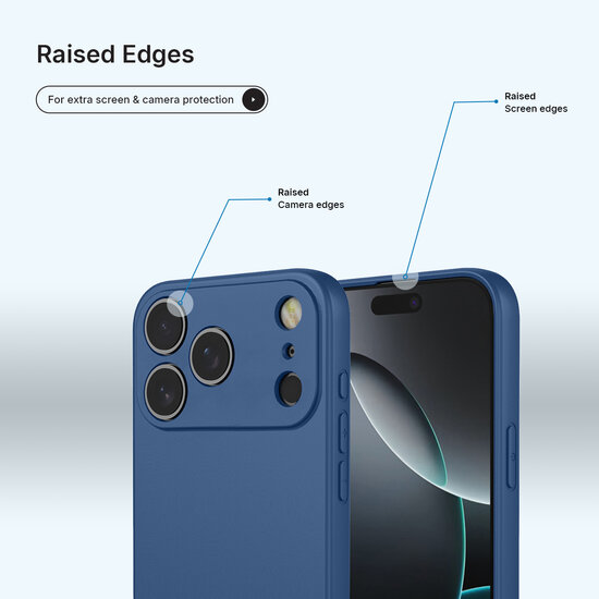 iPhone 18 Pro Hoesje - MobyDefend Matte Siliconen Backcover - Blauw