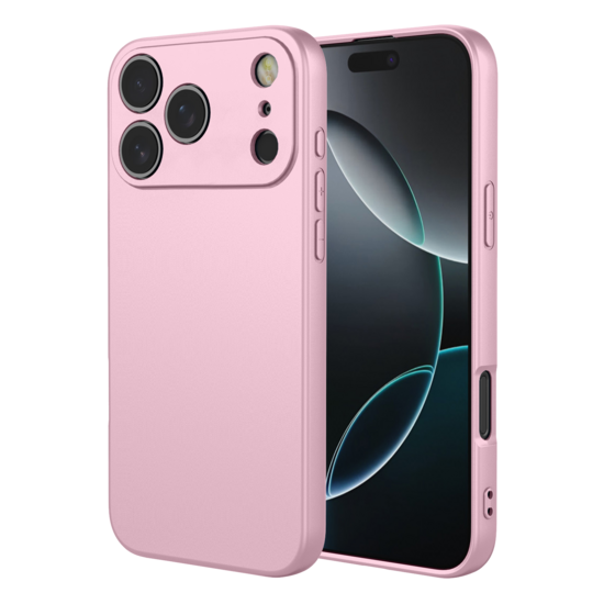 iPhone 18 Pro Hoesje - MobyDefend Matte Siliconen Backcover - Licht Roze
