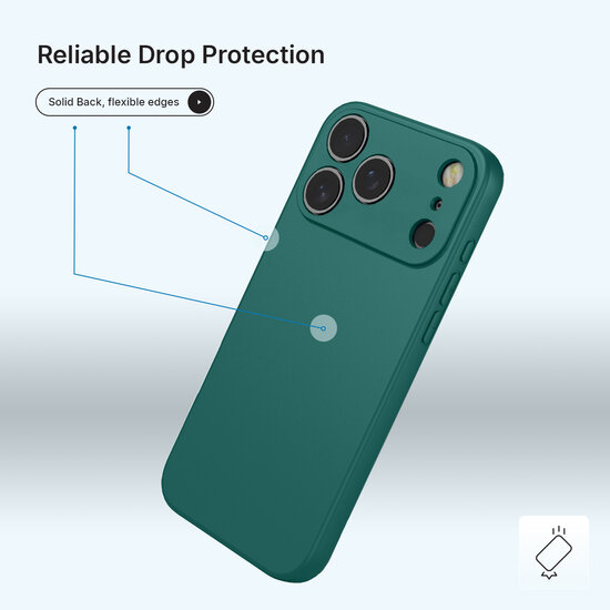 iPhone 18 Pro Max Hoesje - MobyDefend Matte Siliconen Backcover - Groen