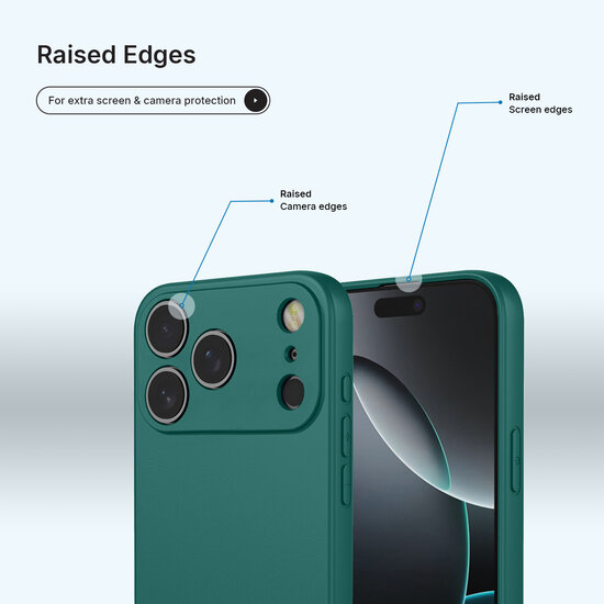 iPhone 18 Pro Max Hoesje - MobyDefend Matte Siliconen Backcover - Groen
