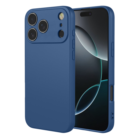 iPhone 18 Pro Max Hoesje - MobyDefend Matte Siliconen Backcover - Blauw