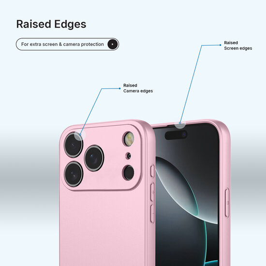 iPhone 18 Pro Max Hoesje - MobyDefend Matte Siliconen Backcover - Licht Roze