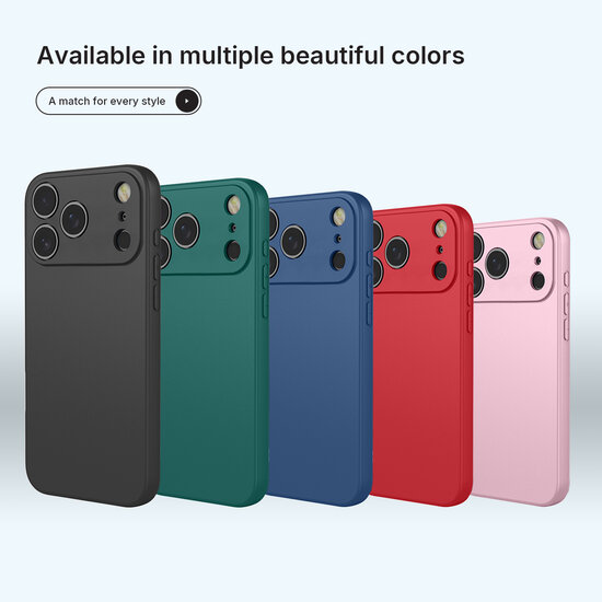 iPhone 18 Pro Max Hoesje - MobyDefend Matte Siliconen Backcover - Framboosrood