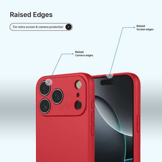 iPhone 18 Pro Max Hoesje - MobyDefend Matte Siliconen Backcover - Framboosrood