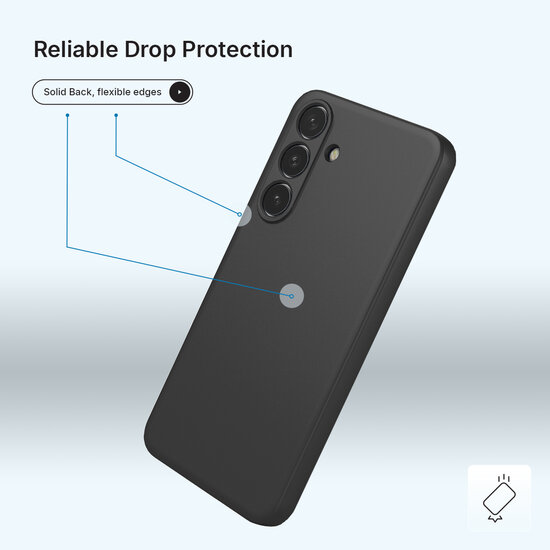 Samsung Galaxy S25 FE / S26 FE Hoesje - MobyDefend Matte Siliconen Backcover - Zwart