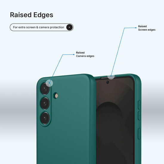 Samsung Galaxy S25 FE / S26 FE Hoesje - MobyDefend Matte Siliconen Backcover - Groen