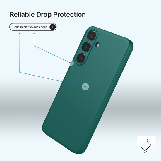Samsung Galaxy S25 FE / S26 FE Hoesje - MobyDefend Matte Siliconen Backcover - Groen