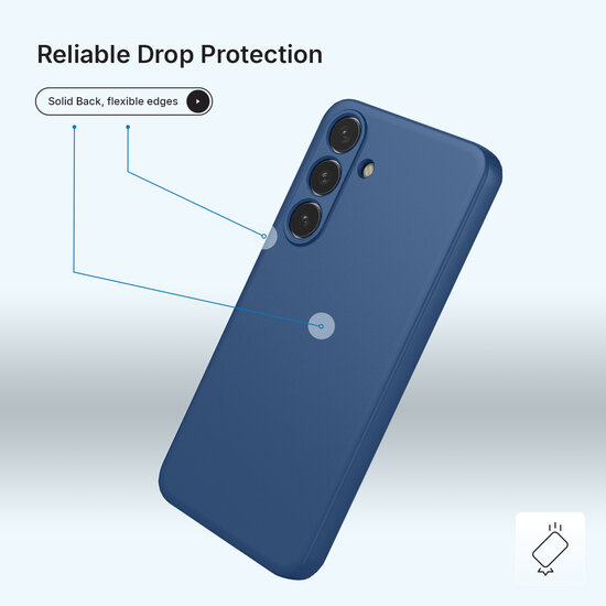 Samsung Galaxy S25 FE / S26 FE Hoesje - MobyDefend Matte Siliconen Backcover - Blauw