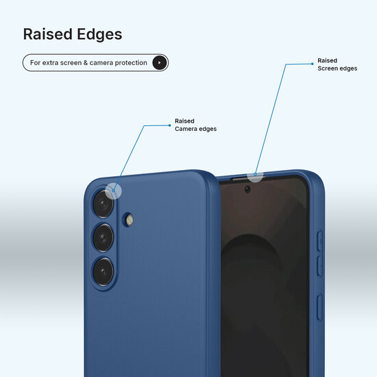 Samsung Galaxy S25 FE / S26 FE Hoesje - MobyDefend Matte Siliconen Backcover - Blauw