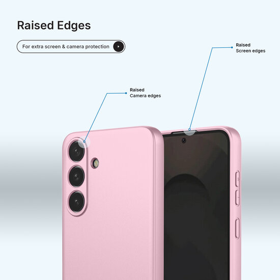 Samsung Galaxy S25 FE / S26 FE Hoesje - MobyDefend Matte Siliconen Backcover - Licht Roze