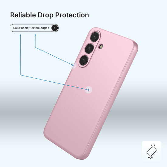 Samsung Galaxy S25 FE / S26 FE Hoesje - MobyDefend Matte Siliconen Backcover - Licht Roze