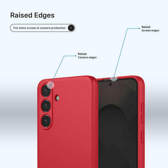 Samsung Galaxy S25 FE / S26 FE Hoesje - MobyDefend Matte Siliconen Backcover - Framboosrood