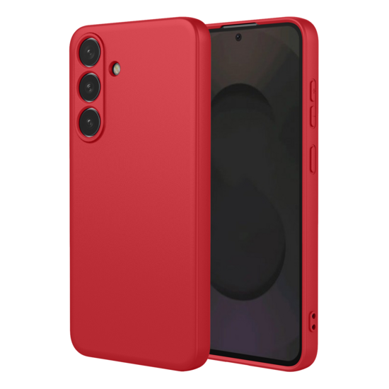 Samsung Galaxy S25 FE / S26 FE Hoesje - MobyDefend Matte Siliconen Backcover - Framboosrood