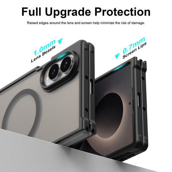 Samsung Galaxy Z Fold 8 Hoesje - MobyDefend MagSafe Case Mat Transparant Met Gekleurde Rand - Paars