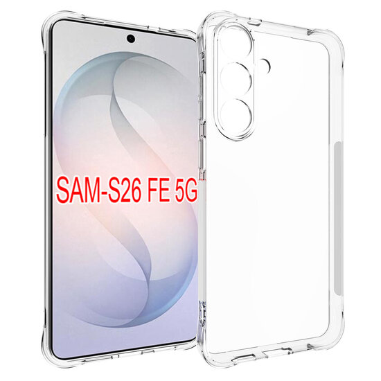 Samsung Galaxy S26 FE Hoesje - MobyDefend Transparante Shockproof TPU Backcover - Verstevigde Hoeken - Volledig Doorzichtig
