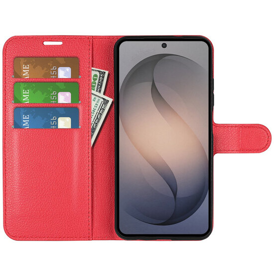 Samsung Galaxy S26 FE Hoesje - MobyDefend Kunstleren Wallet Book Case (Sluiting Voorkant) - Rood